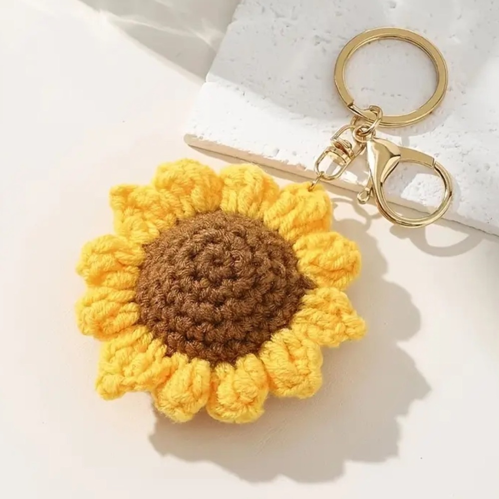 Sunflower Crochet Keychain